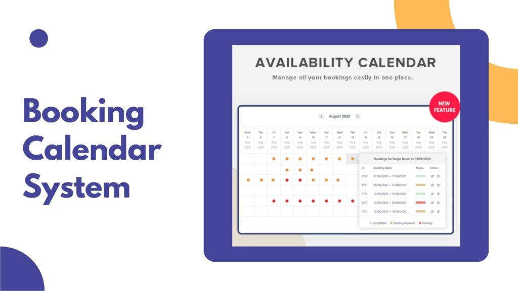 Hotel CRM Booking calender